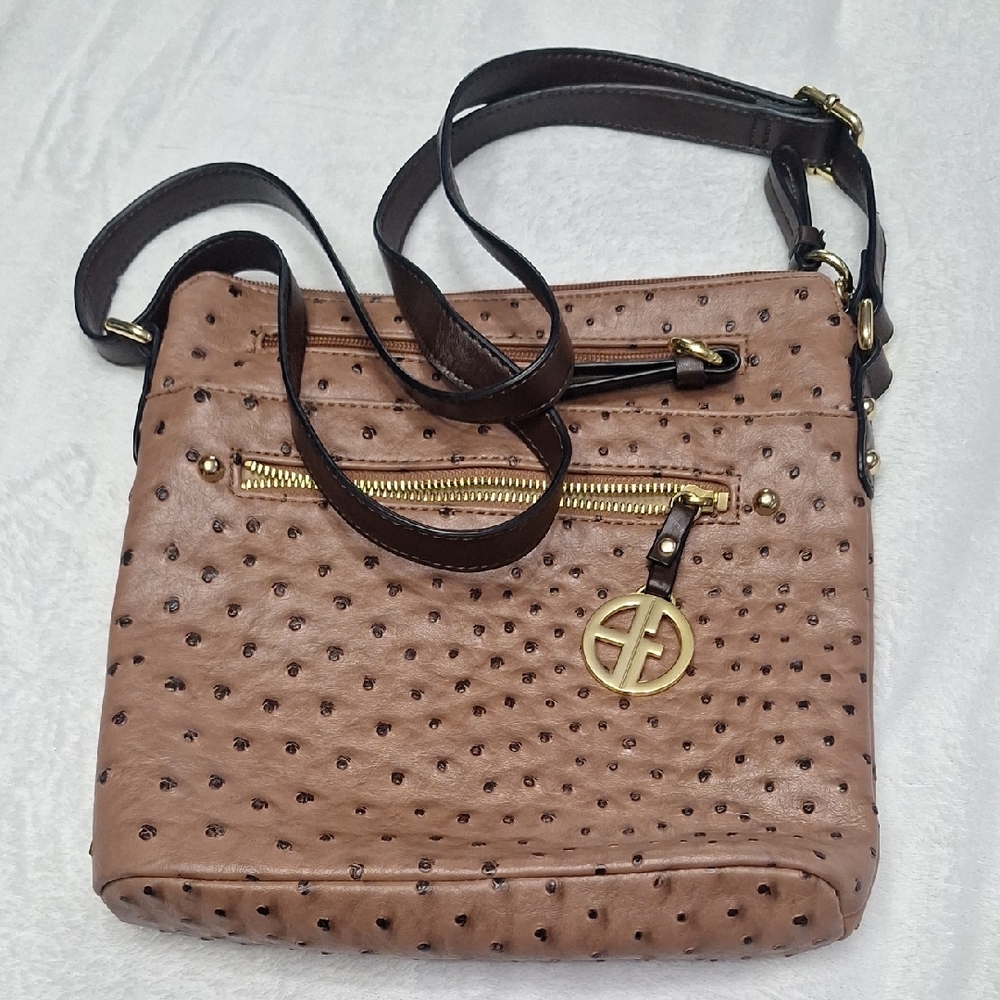 Giani Bernini Tan Crossbody Bag with Gold Accents